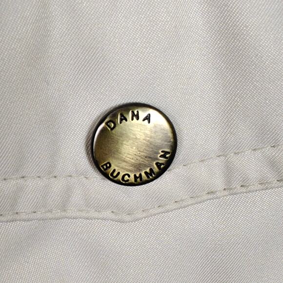 Dana Buchman Cream Quilted Zip Up Jacket 4 Pockets Women’s Size M - Picture 10 of 12